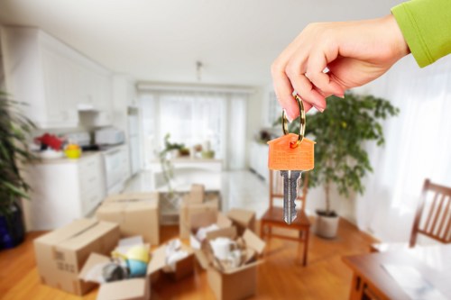 Moving team preparing a home relocation in Barnes