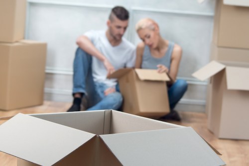 Removal crew handling furniture during a local move